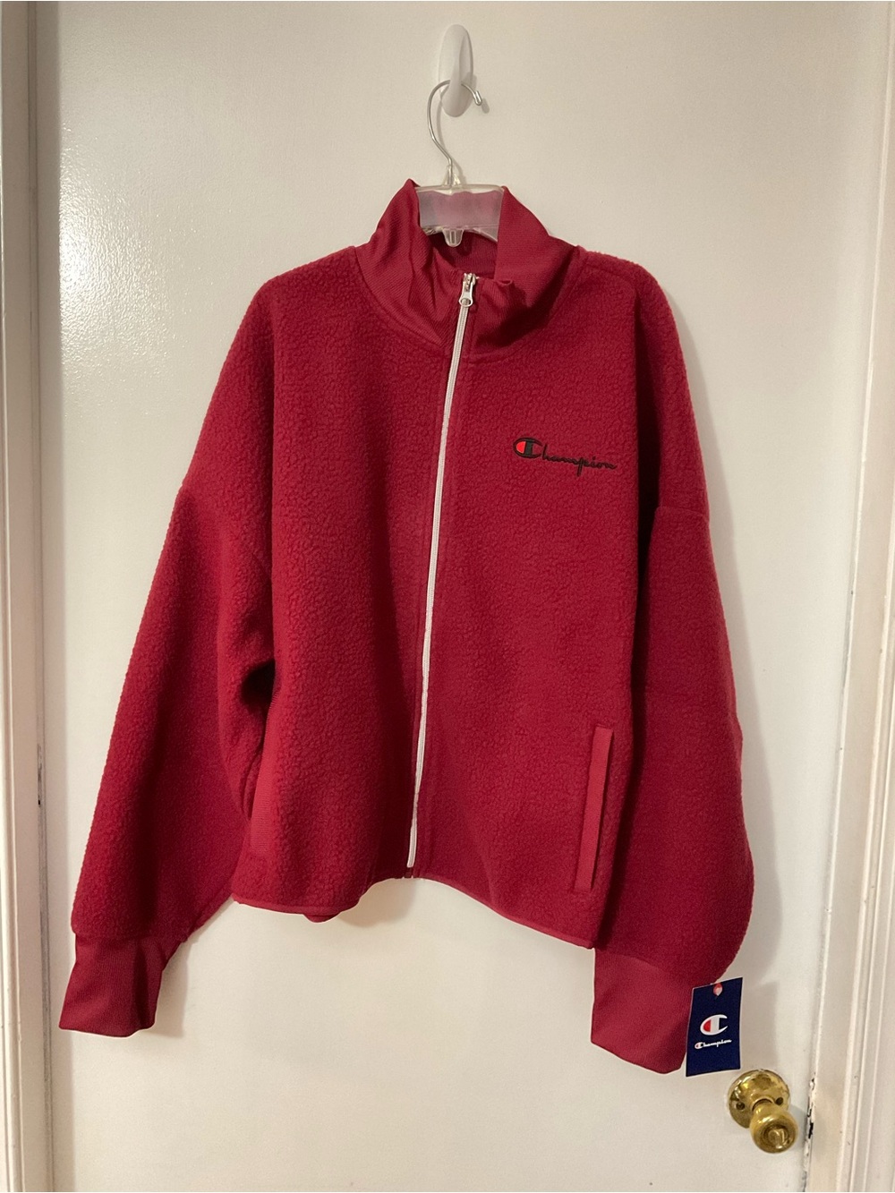 Champion Red Full-Zip Teddy Jacket